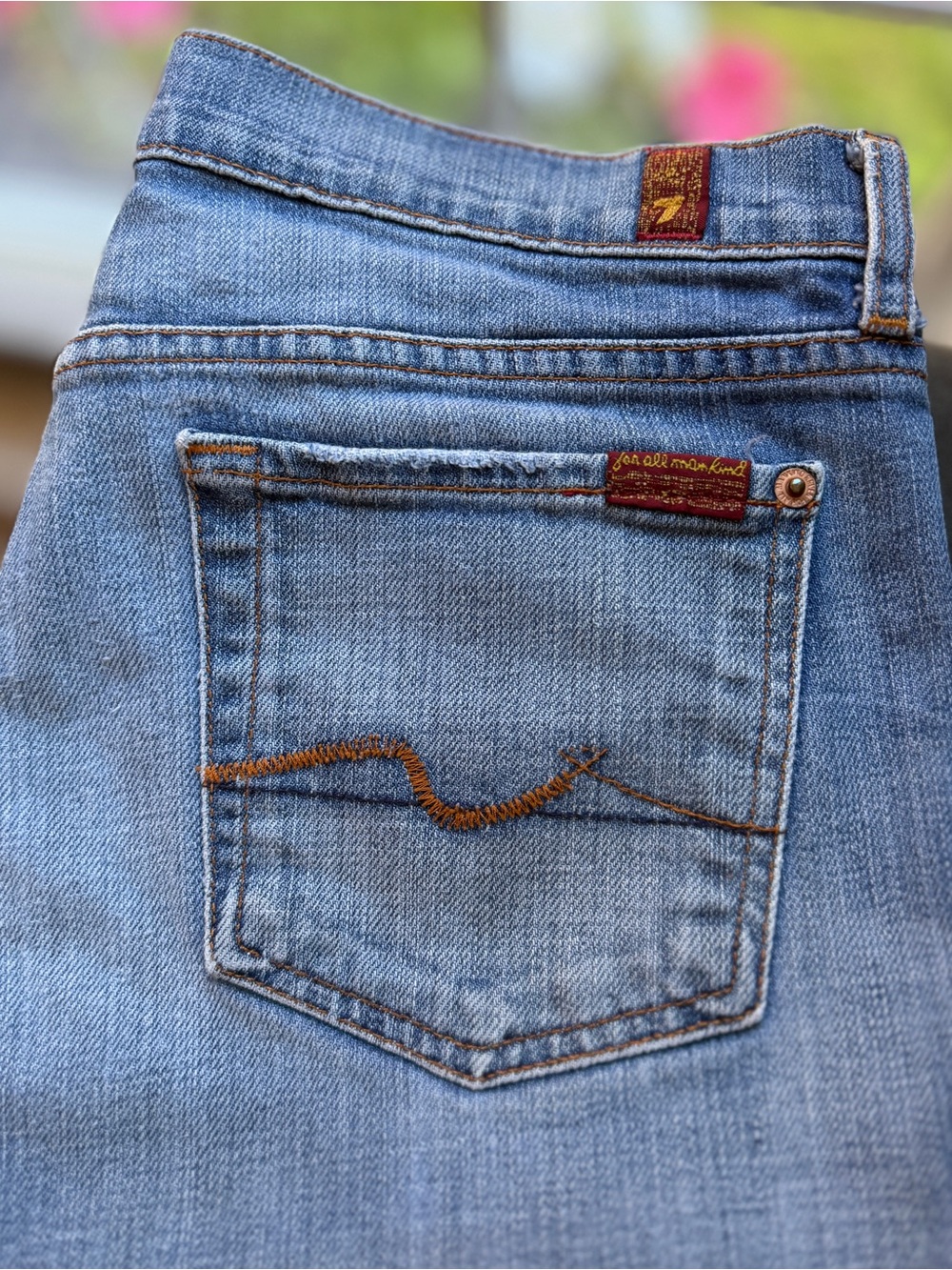 7 For All Mankind Low Rise Bootcut Jeans Y2K USA Made Size 30